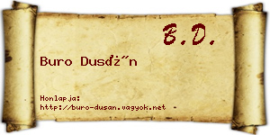 Buro Dusán névjegykártya